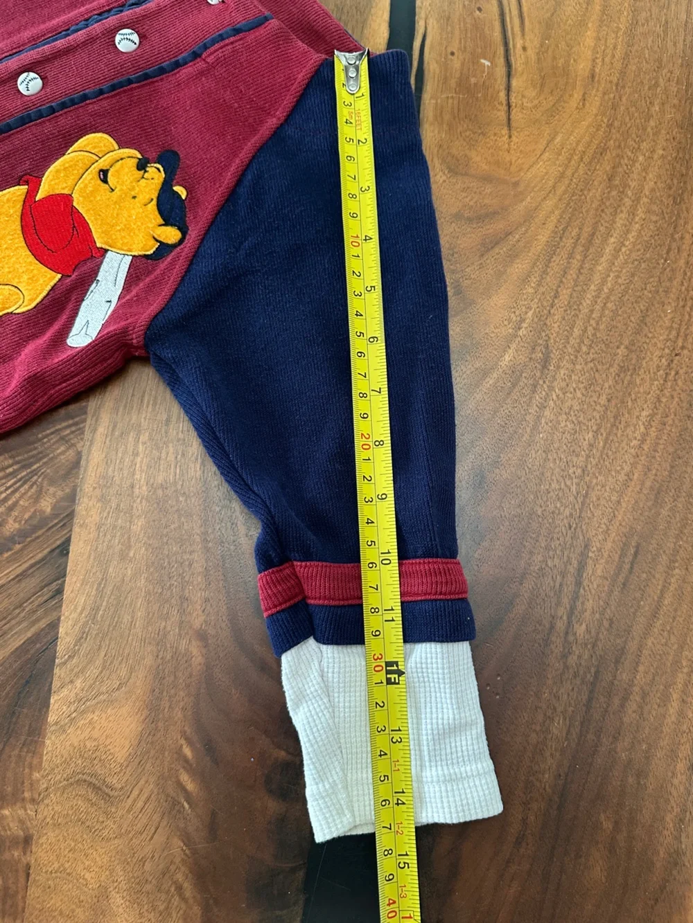 Vintage 90s Disney Winnie The Pooh Team Baseball Cardigan Jeans Set 3T